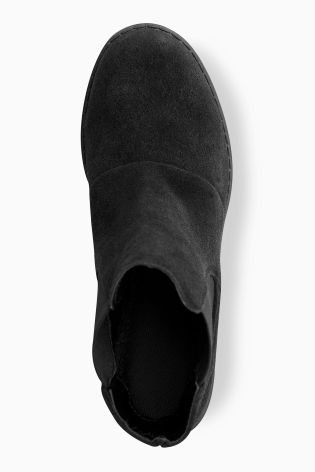 Black Suede Platform Ankle Boots